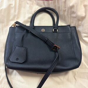 Tory burch Robinson Small Double Zip Leather Tote